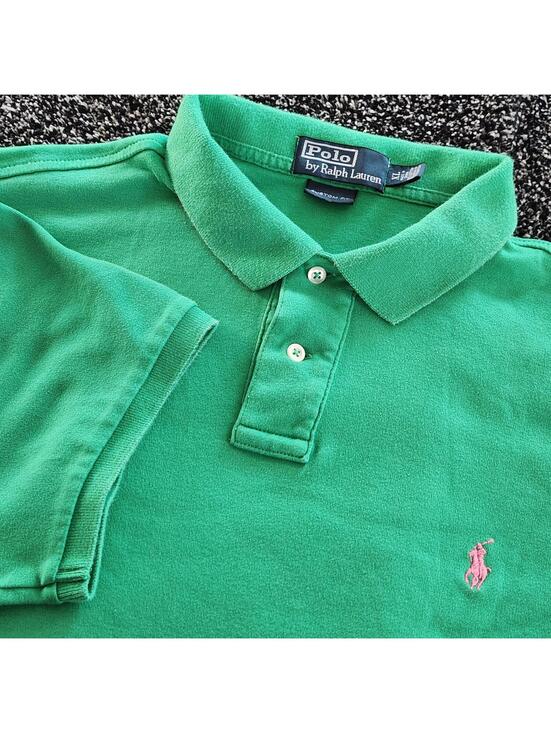Other - Vintage Polo Ralph Lauren Custom Fit Sz XL S/s Polo shirt Green Pink Pony Cotton